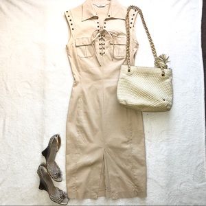 MNG mango dress safari fitted career casual 6 S